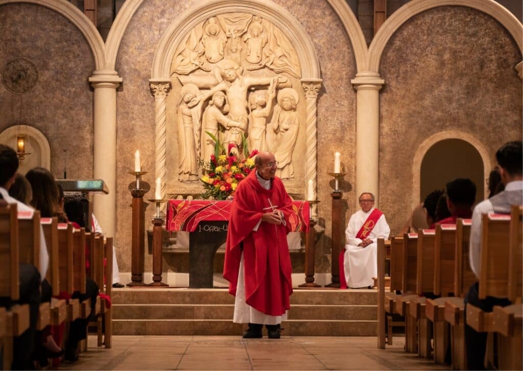 Former diocese bishop speaking to congregants