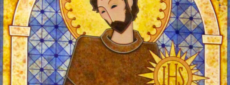 St Bernardine stained glass illustration