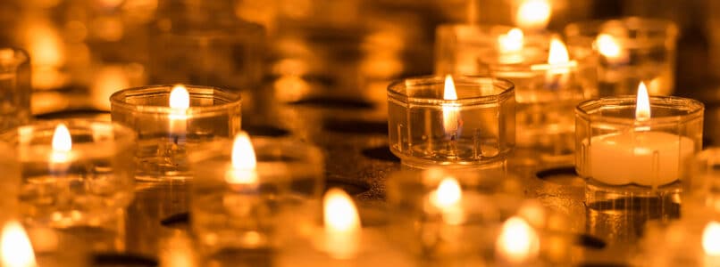 Lit candles