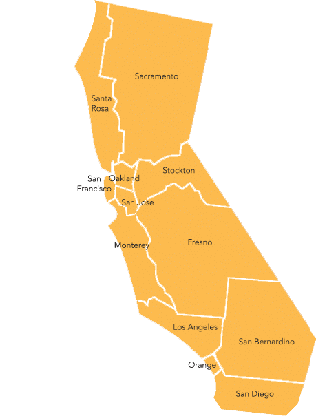 California Dioceses Map